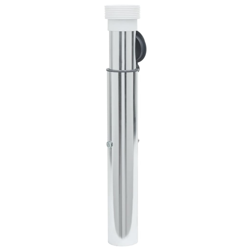 vidaXL base de sombrilla enterrada de palo de 40-50 mm aluminio plata