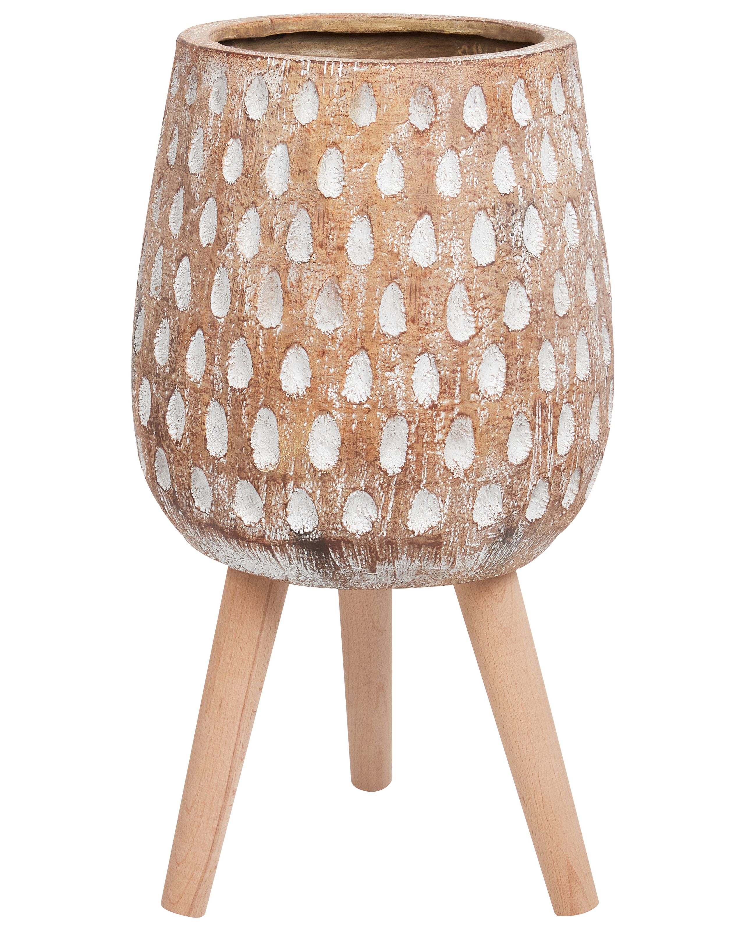 Maceta con patas asclepias 27 cm marrón claro