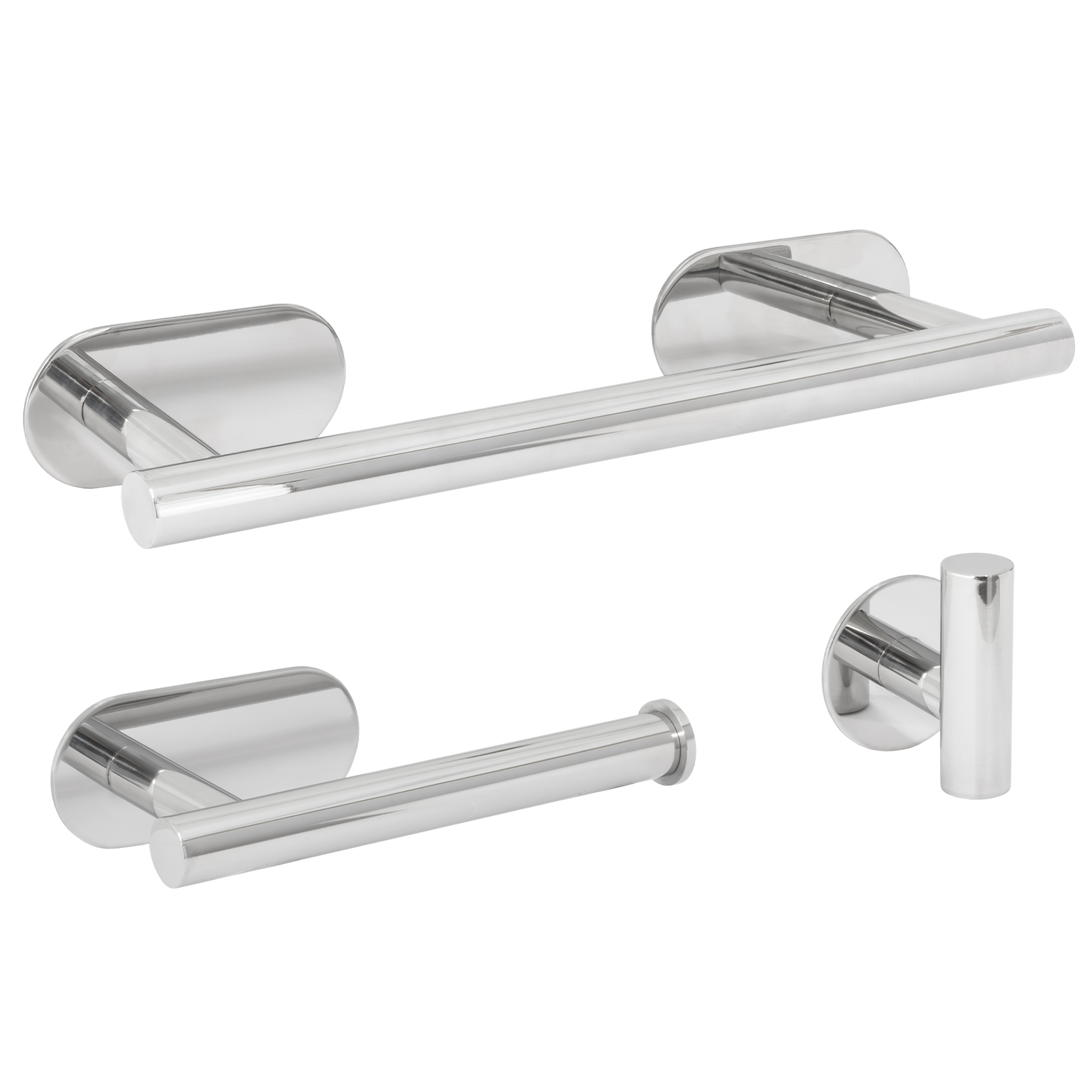 Valaz accesorios baño cromado toallero 30cm+2percha+portarollos