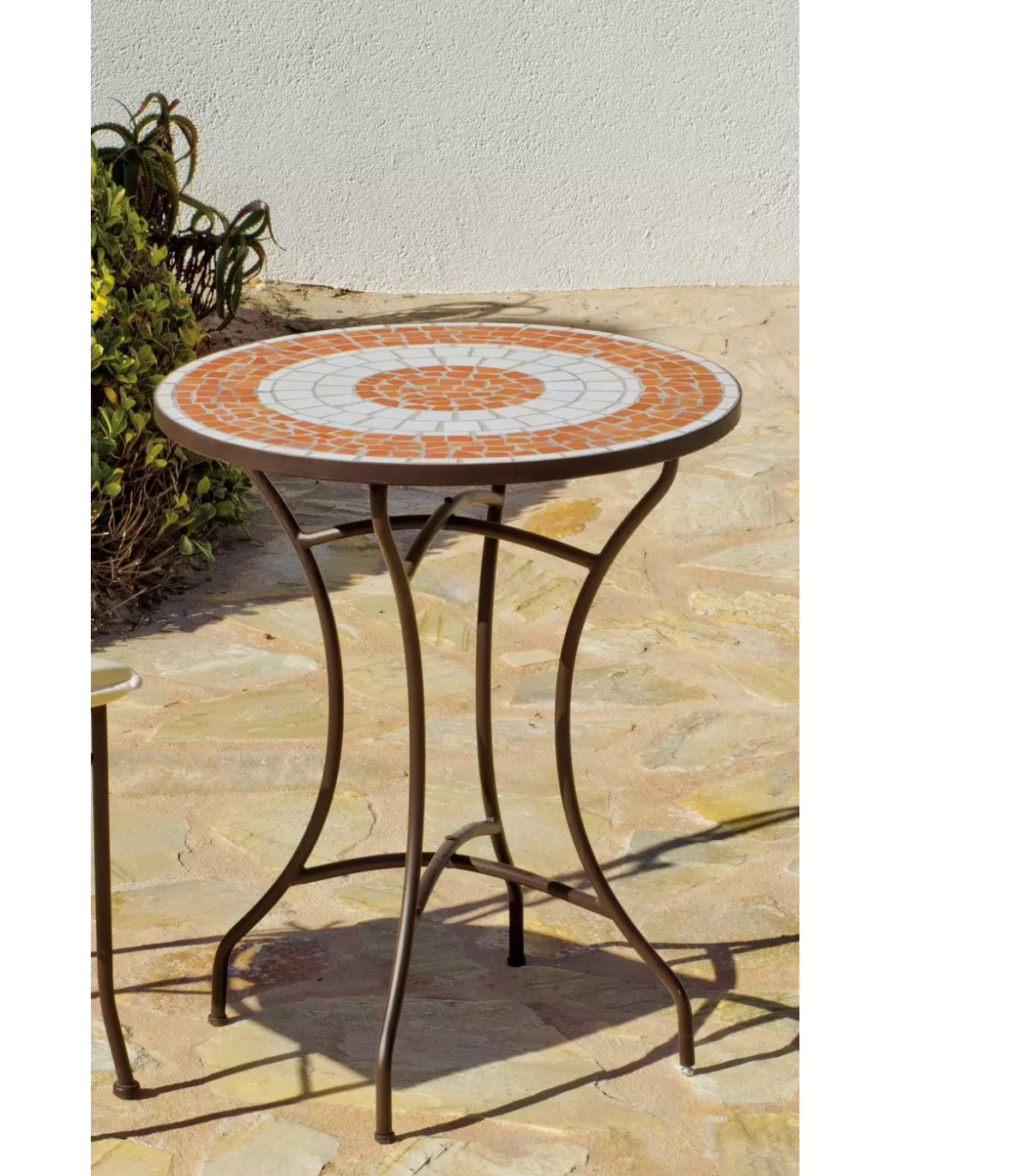 Mesa para terraza jardín con tablero de mosaico resistente