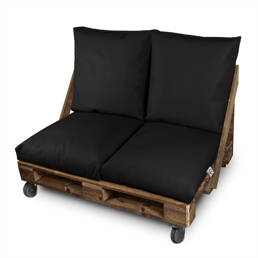 Cojín multiusos suelo o respaldo o asiento para palets exterior negro happe