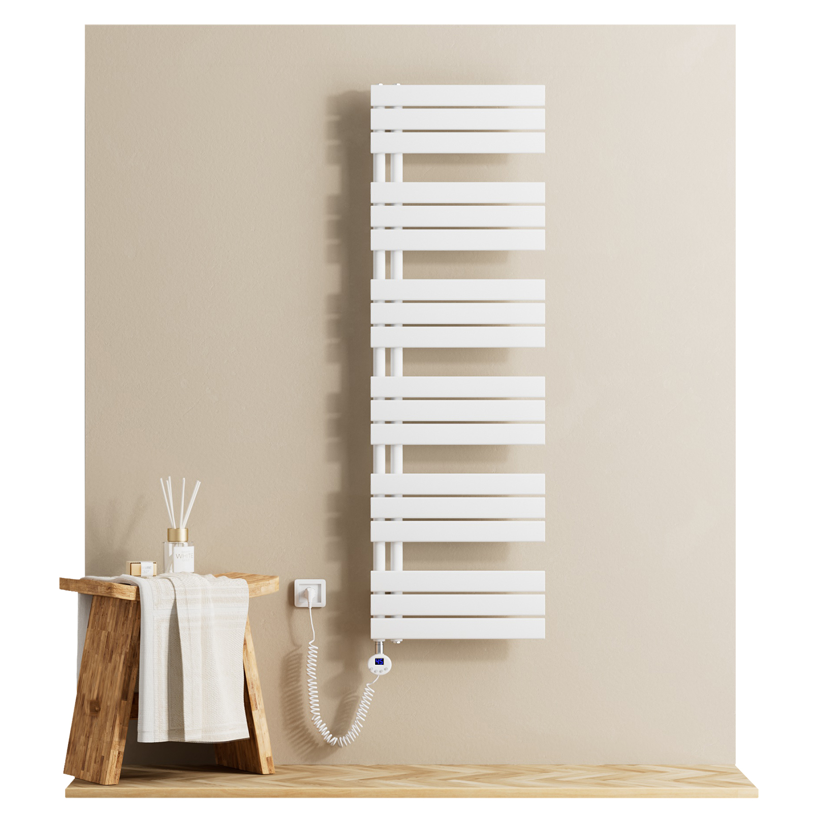 Emke toallero eléctrico 1599x500 mm blanco 1000w Wi-Fi detección ventana