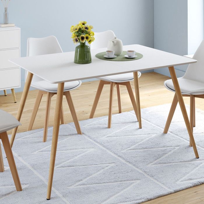 Mesa de comedor escandinava blanca - 120 cm