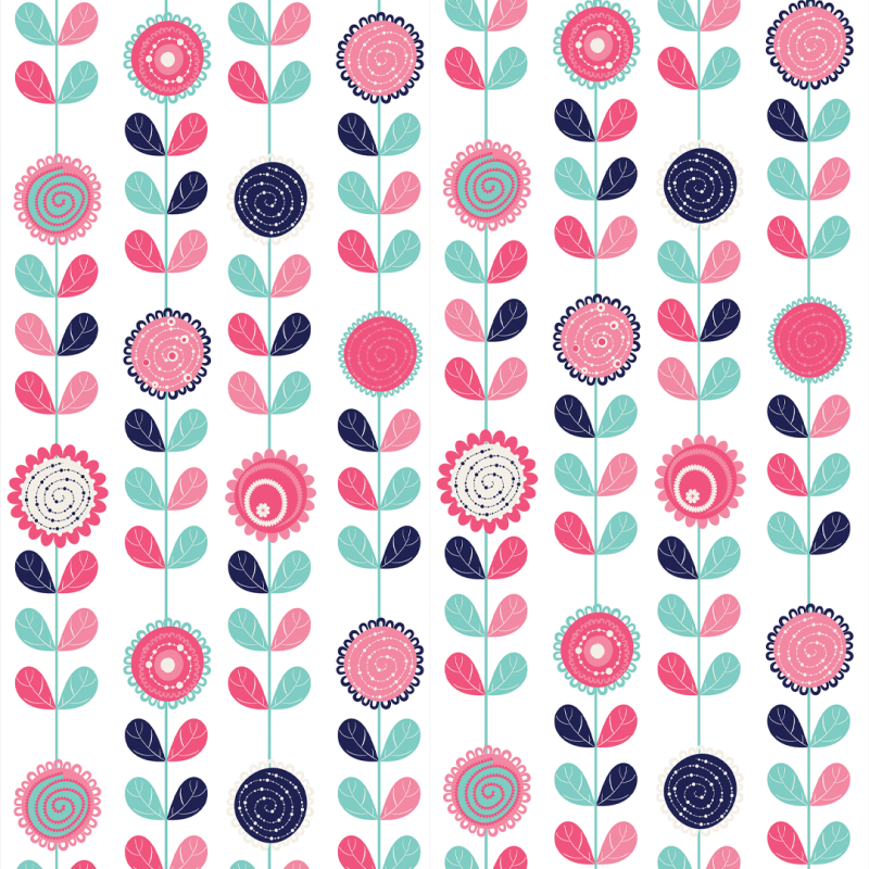 Papel pintado floral vectorial rosas 60cm por 300cm