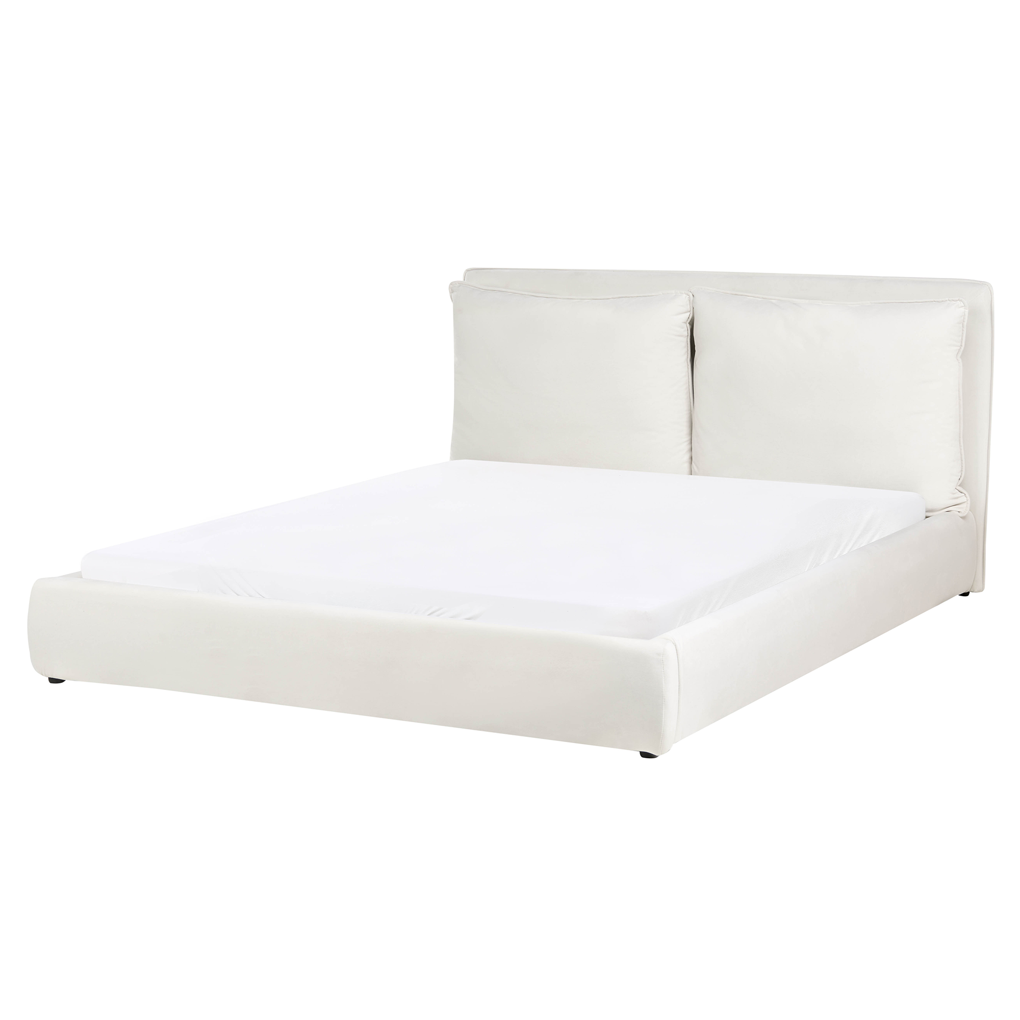 Cama de agua terciopelo bajonna 160 x 200 cm blanco crema