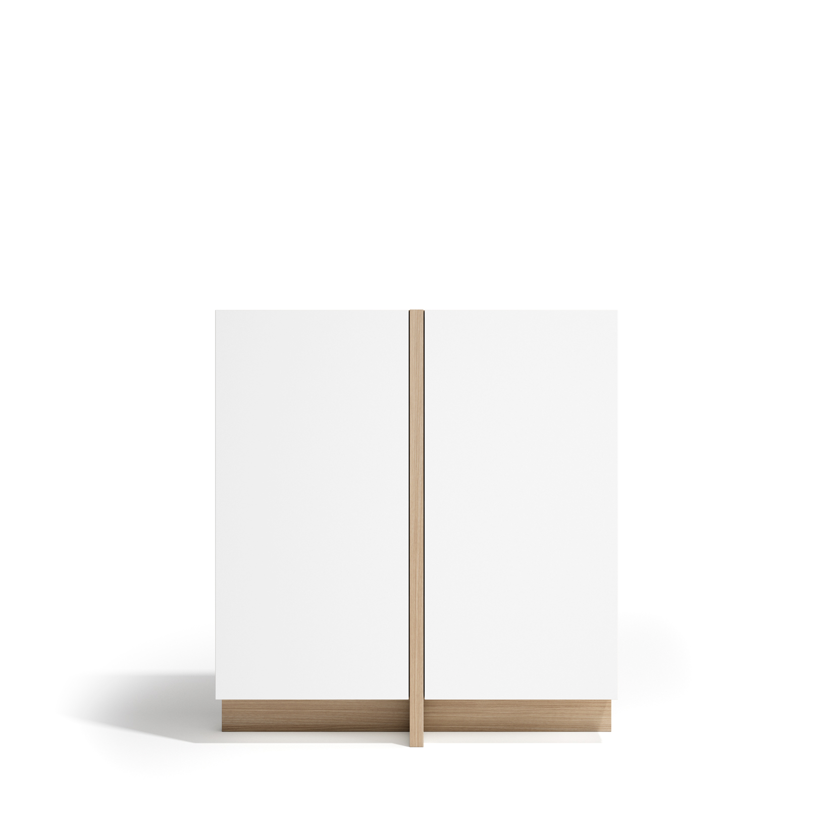 Aparador soho con 2 puertas, en melamina, nogal claro y blanco, 94x87x27cm