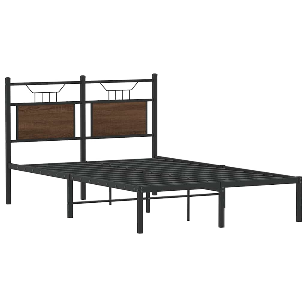 vidaXL estructura de cama sin colchón madera marrón roble 120x190 cm