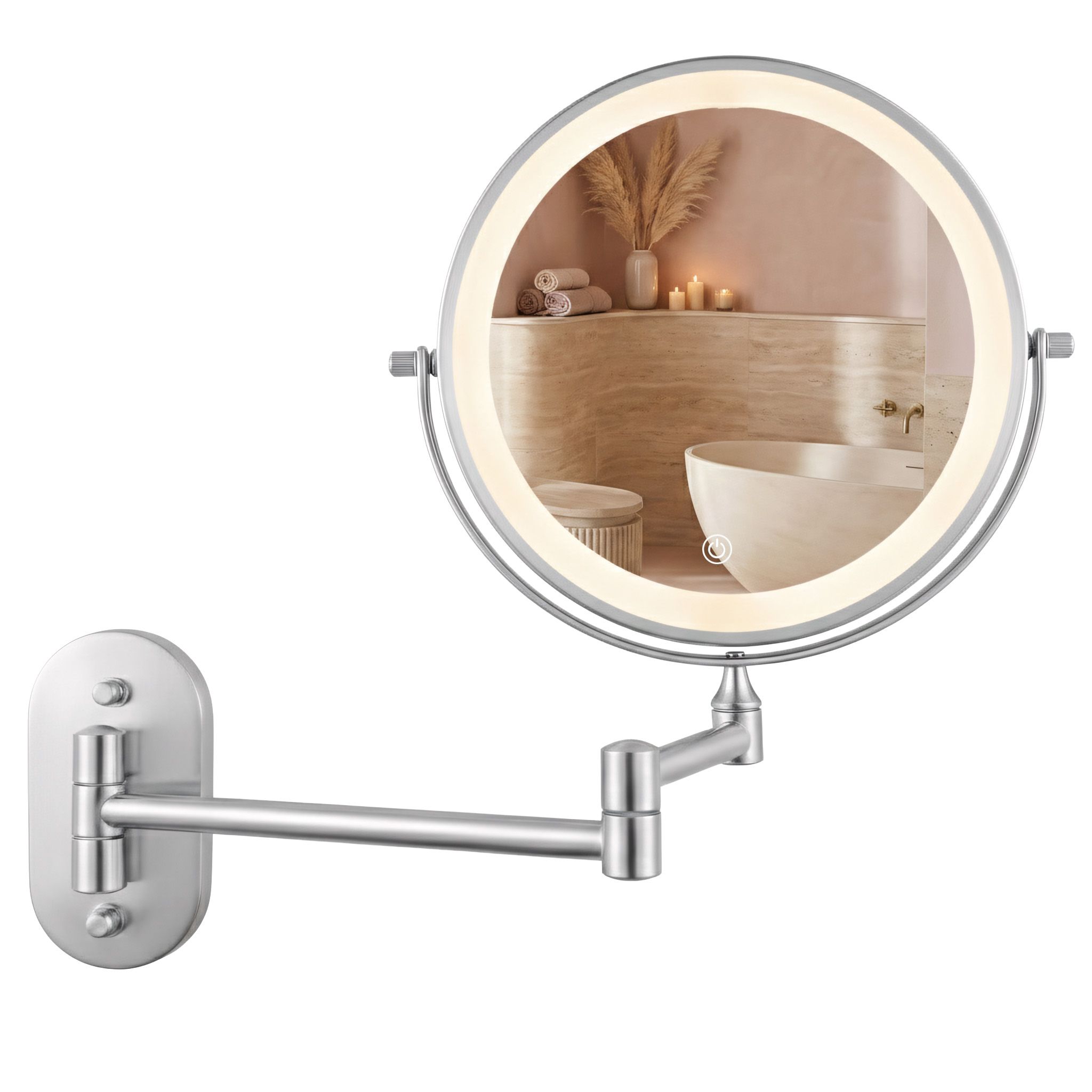 Rea espejo LED glow chrome, 3x43x30 cm