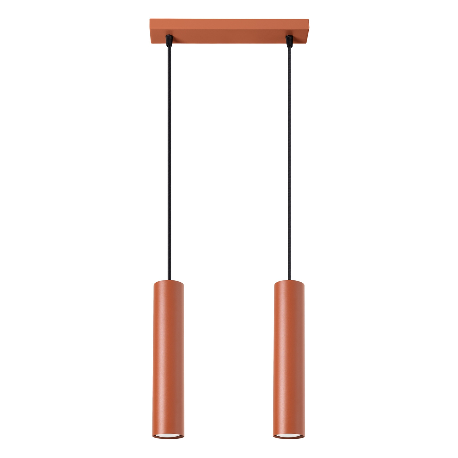 Lámpara colgante lagos 2 ocre rojo acero 30x105x6cm