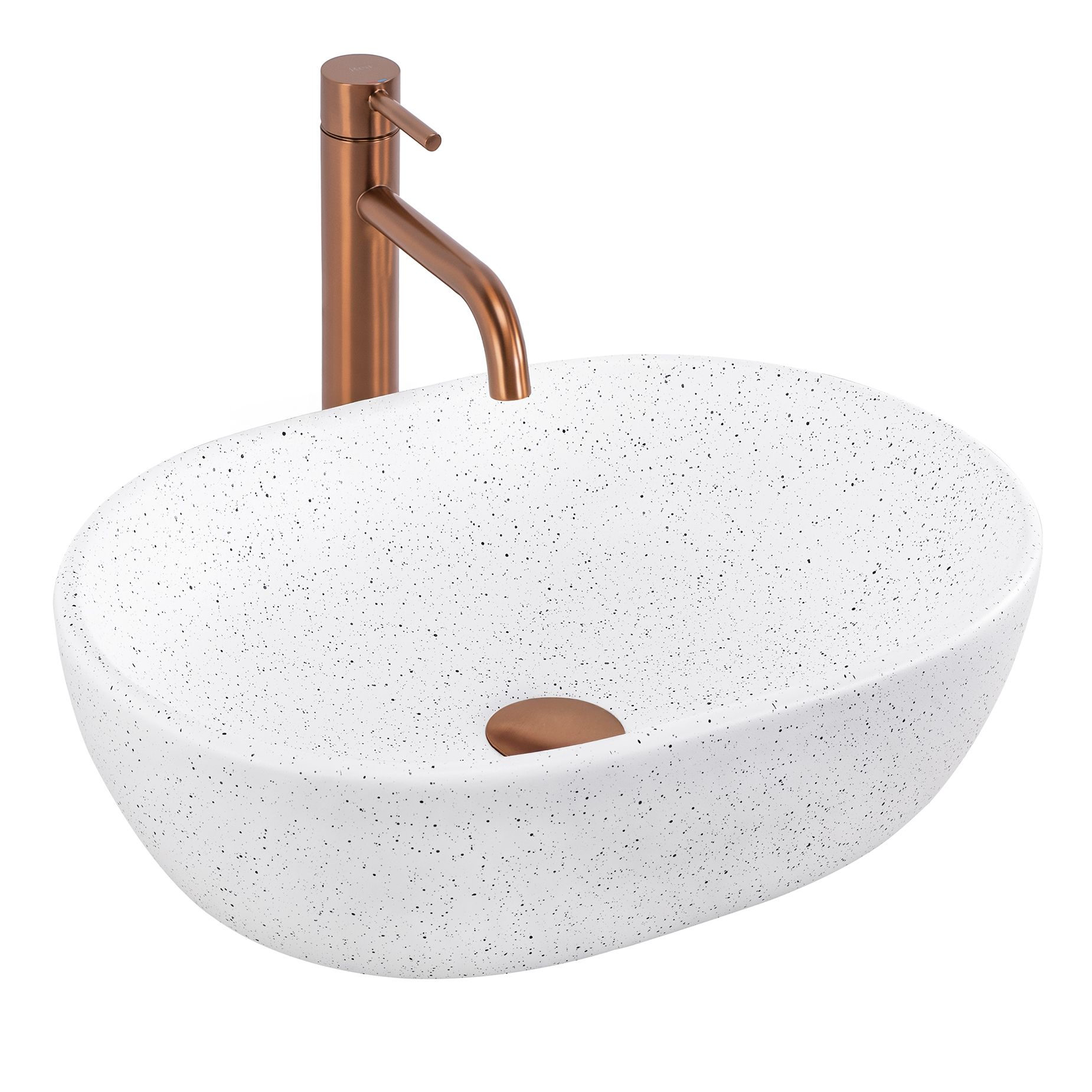Rea lavabo sobre encimera amelia warm white oval, 48x34,5x13,5 cm