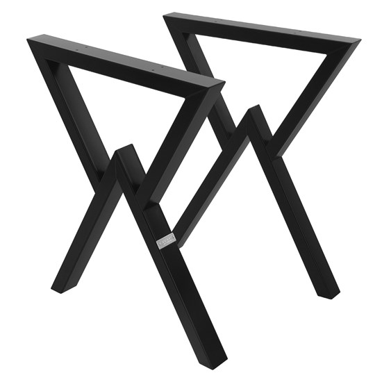 2x patas de mesa industrial 60 x al 72cm acero negro diseño en forma x