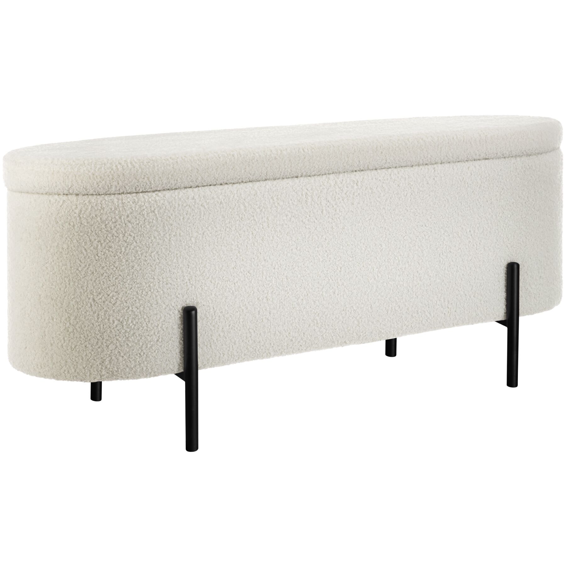 Banco acolchado con tejido bouclé y almacenaje 150 kg 97 x 36 x 42 cm