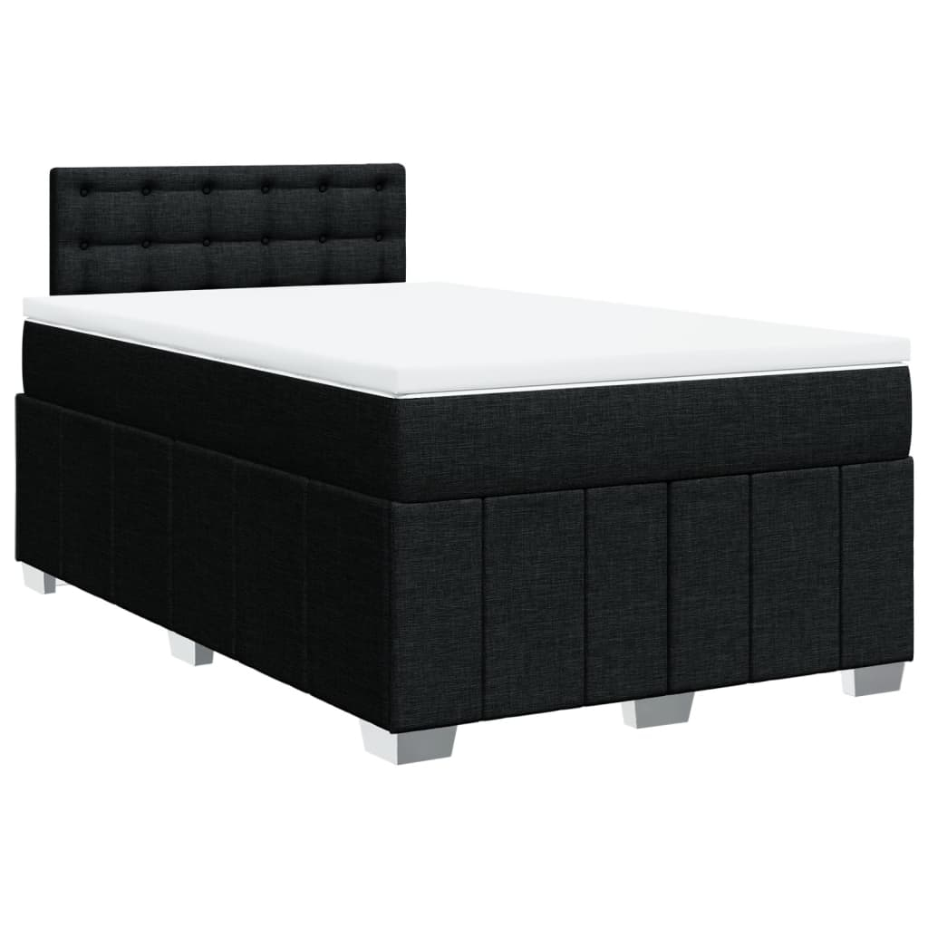 vidaXL cama box spring con colchón tela negro 120x200 cm