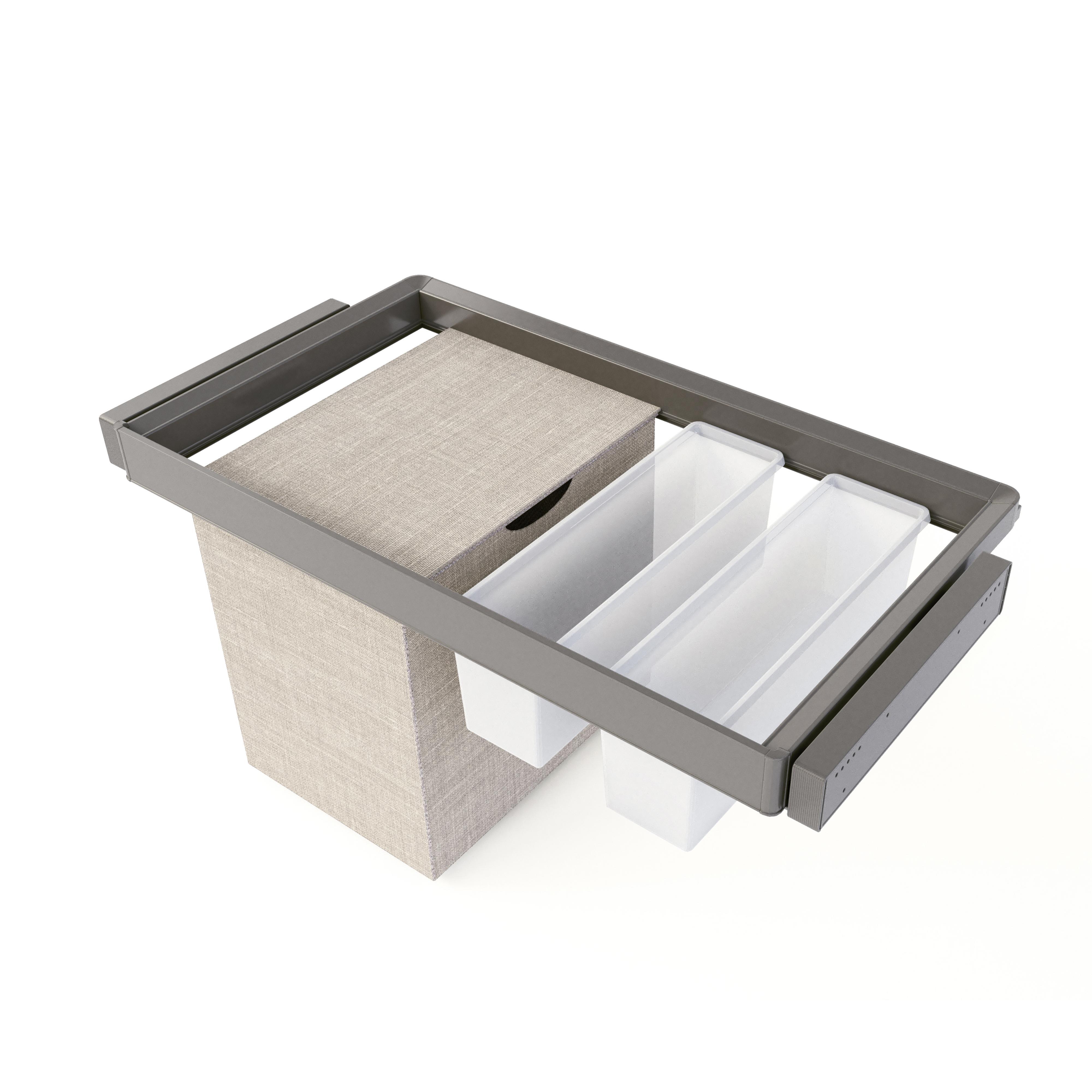 Kit de bandeja auxiliar, cesto y bastidor regulable quartz para armarios,