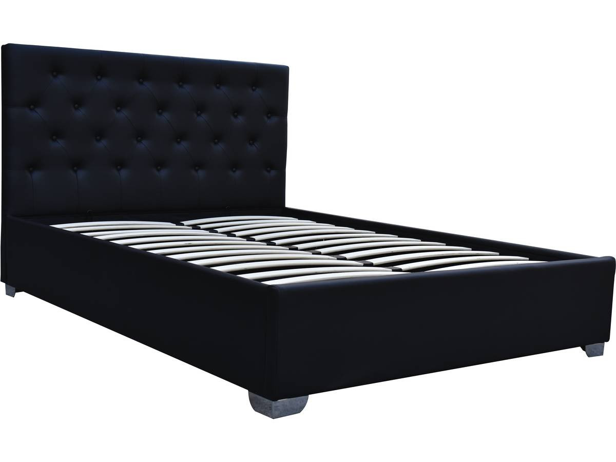 Cama doble con cofre "tino" 140 × 190 cm - negro