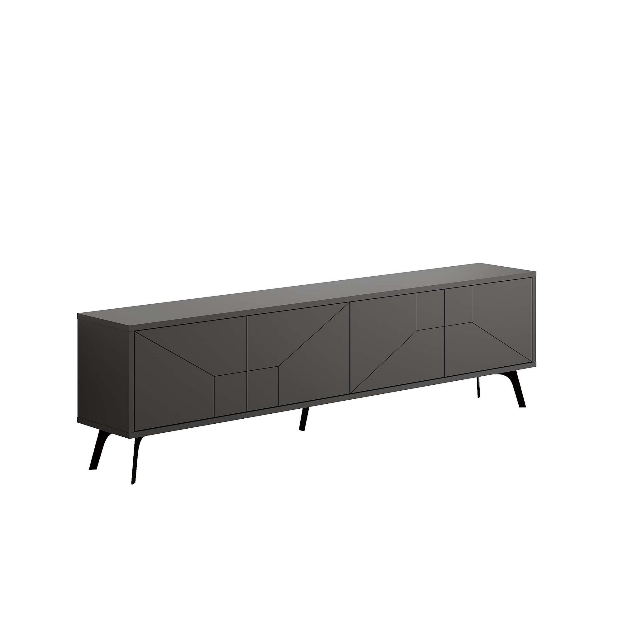 Mueble para la tele de madera <<dune>> - 180 x 29 x 50 cm - gris antracita
