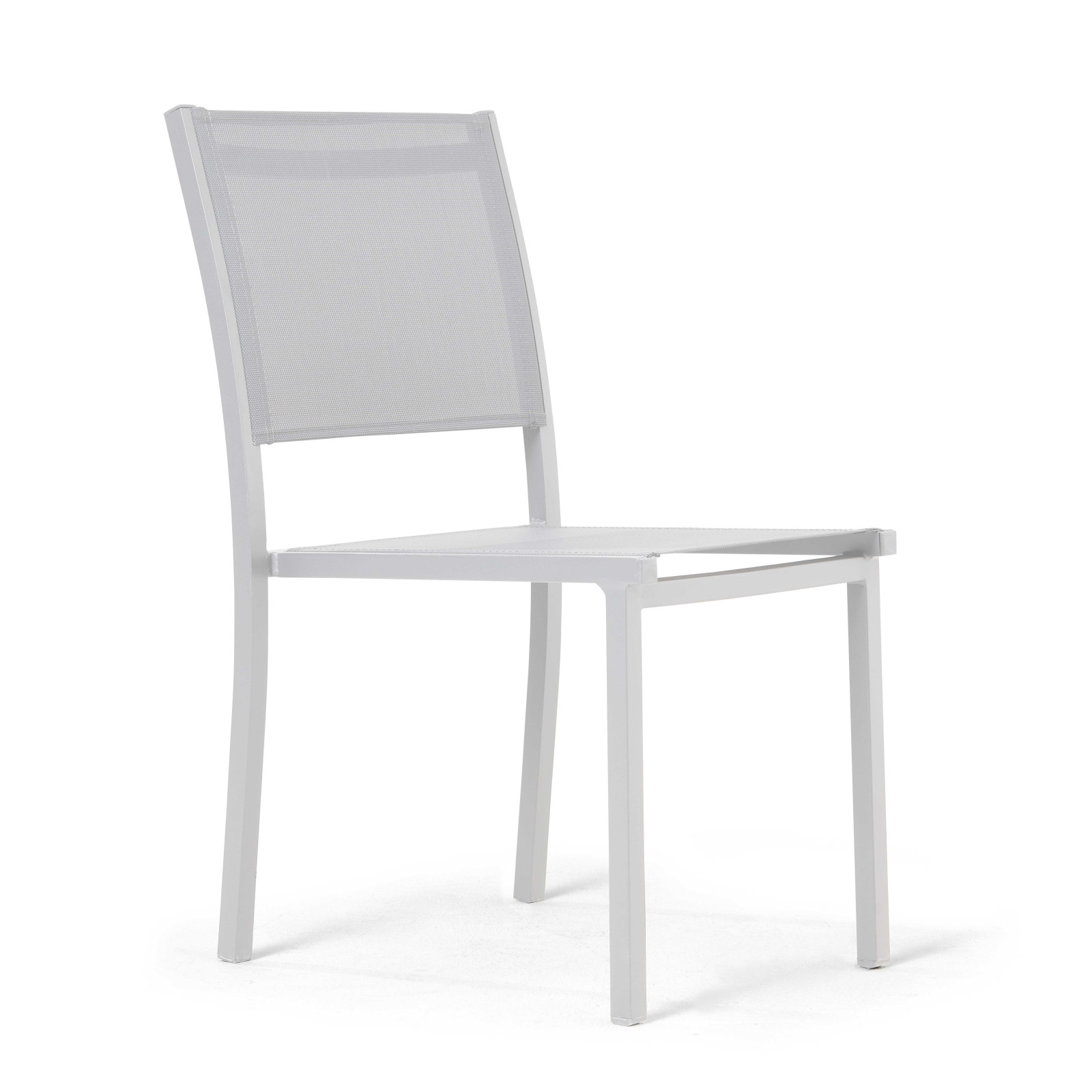 Oviala - silla de jardín de aluminio y textileno blanco