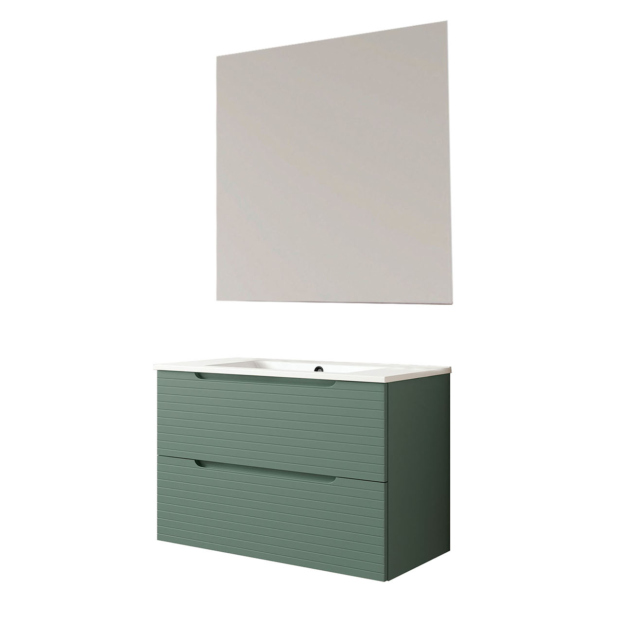 Móveis banho completo LED, boreal 80x45 cm lake green 2 gavetas suspensas