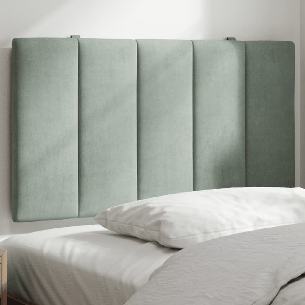 Cabecero de cama acolchado terciopelo gris claro 80 cm eso3052