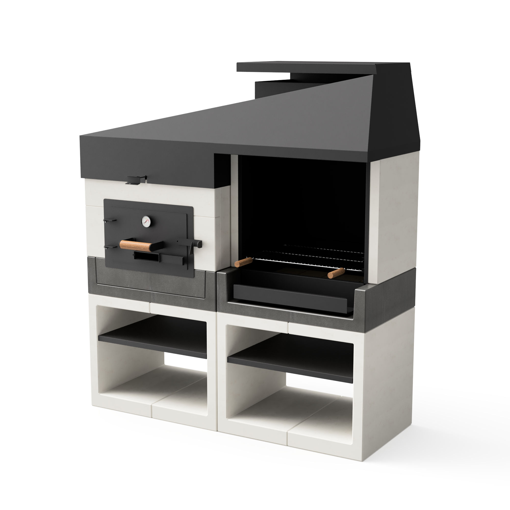 Tuozi - cocina exterior kitaway otte barbacoa + horno - 168 x 63 x 192 cm