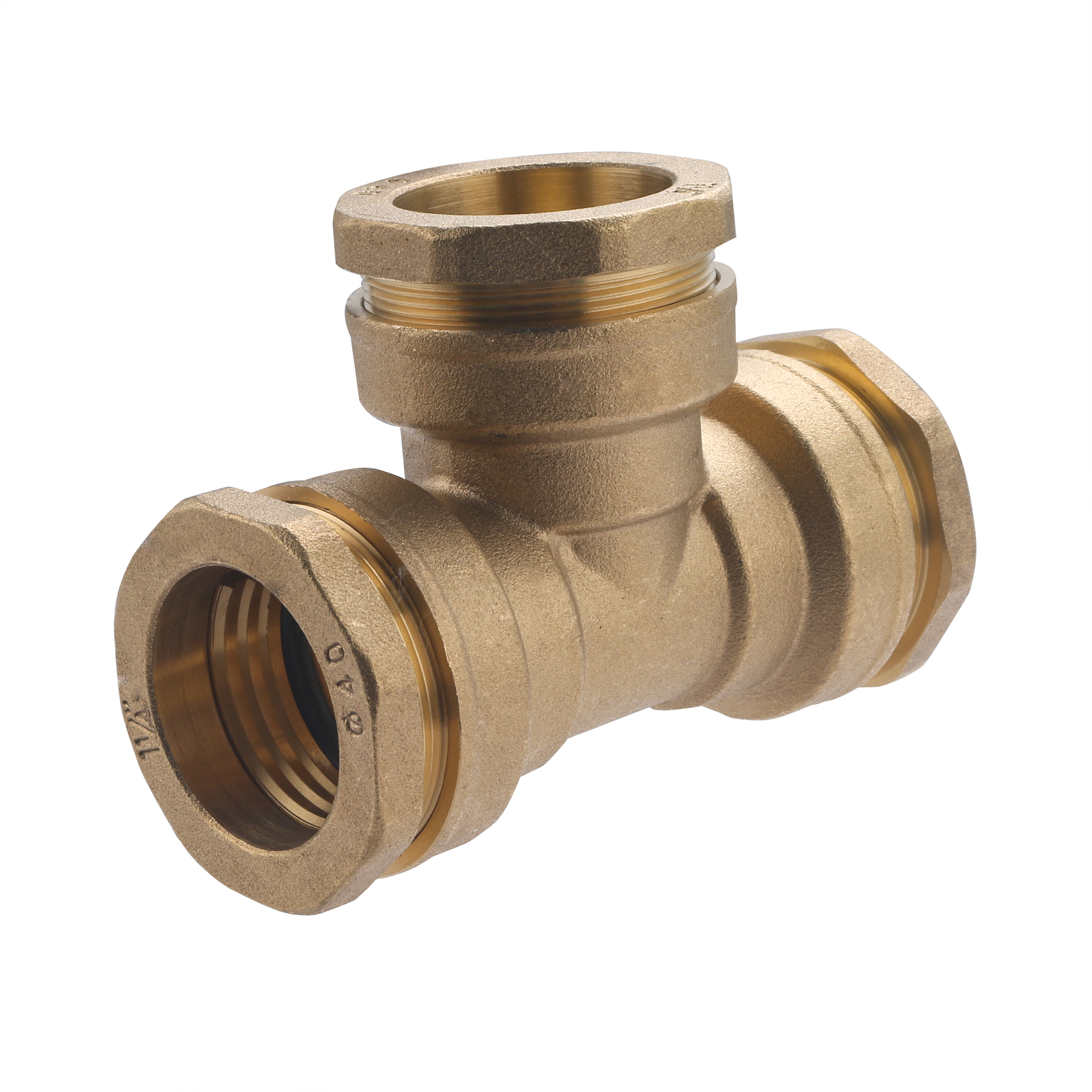 Conector pe latón té igual ø40