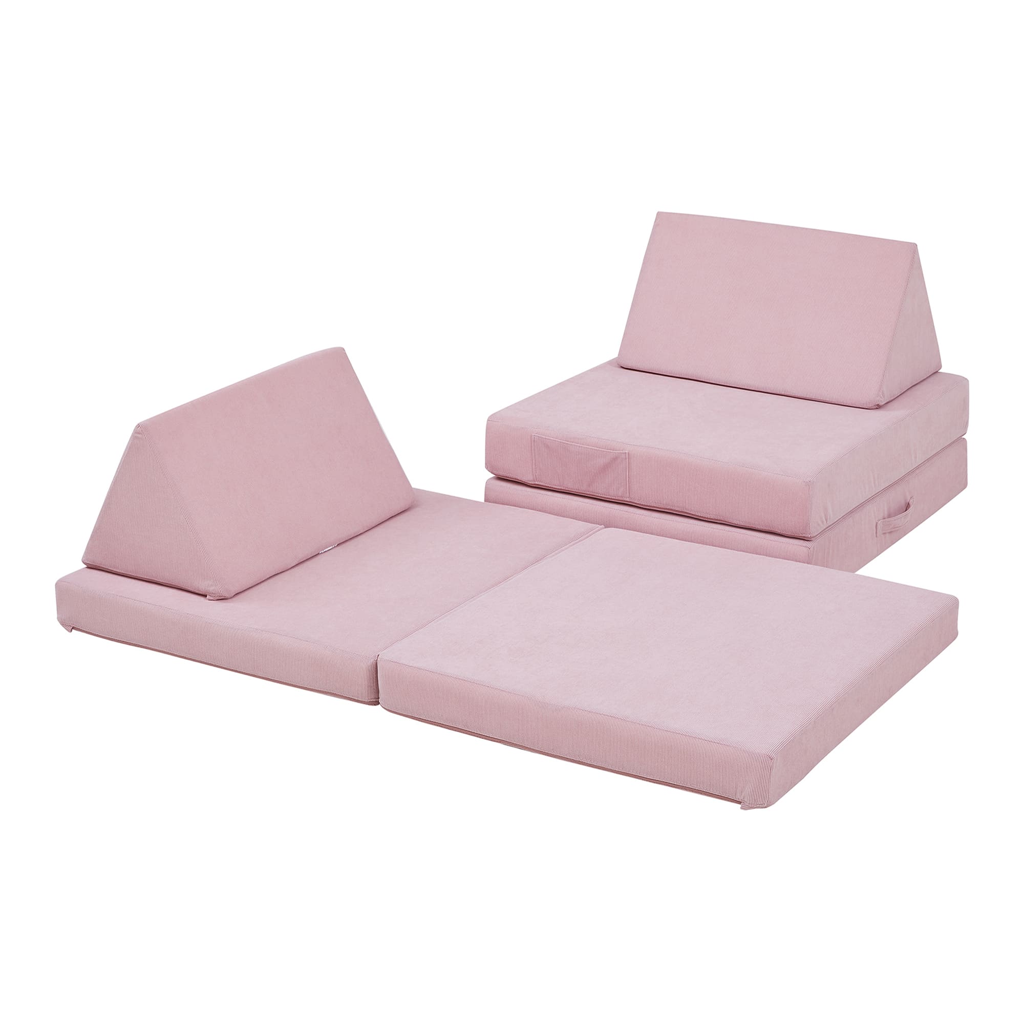 Sofá modular 5 piezas norhulta 120x66x46 cm pana - rosa [en.casa]