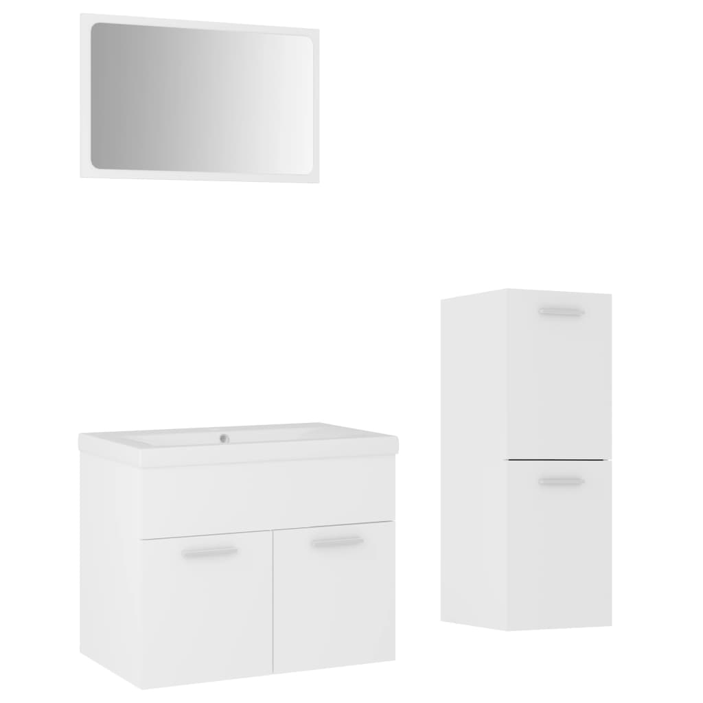 vidaXL juego de muebles de baño madera de ingeniería blanco