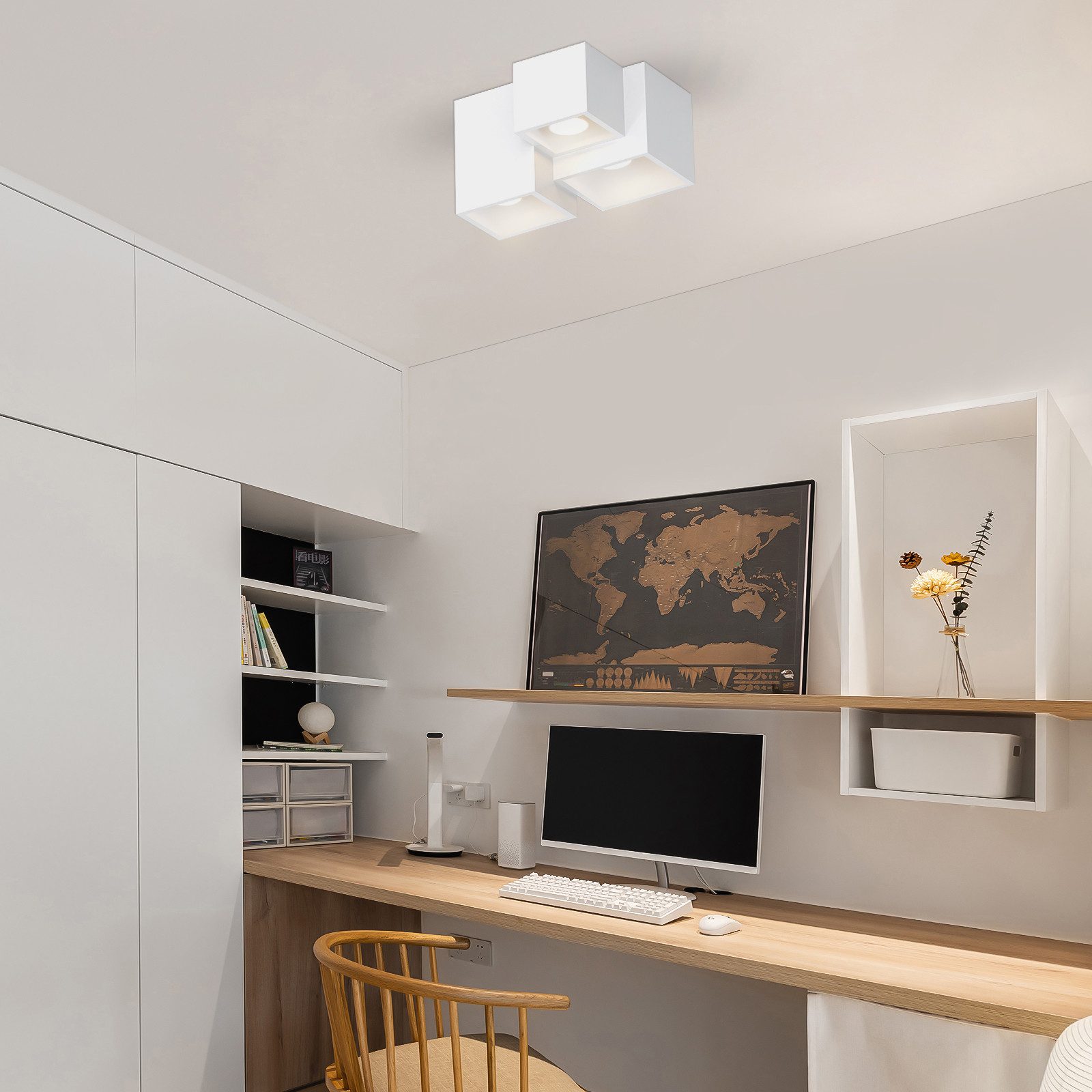 Nettlife foco de superficie blanco gu10 foco de superficie cuadrado 40w