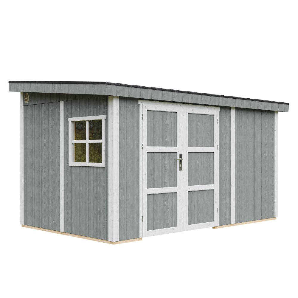 Caseta de jardín Timbela m939b-cavern steel, 8,68 m², premium, sin suelo