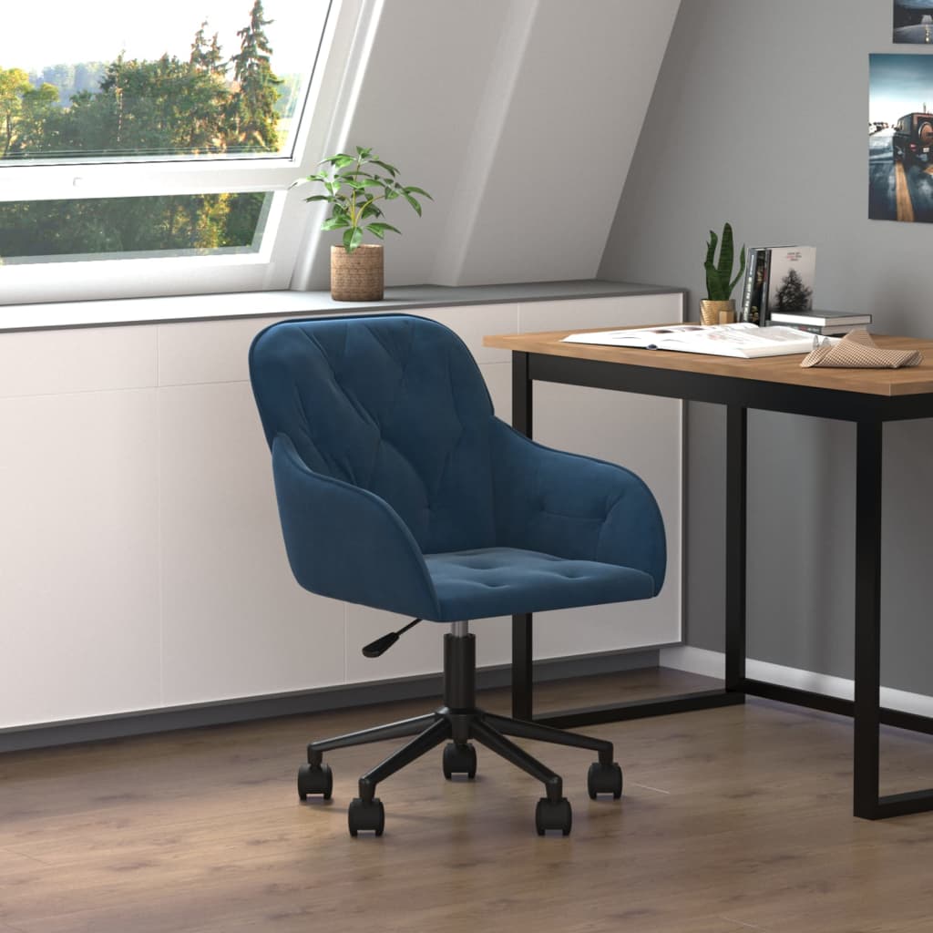 Silla de oficina giratoria terciopelo azul oif267719