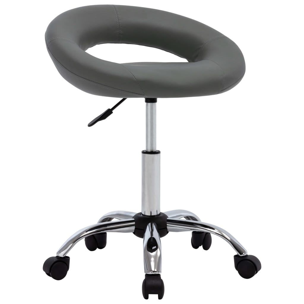 Silla de trabajo con ruedas cuero sintético gris oif429779