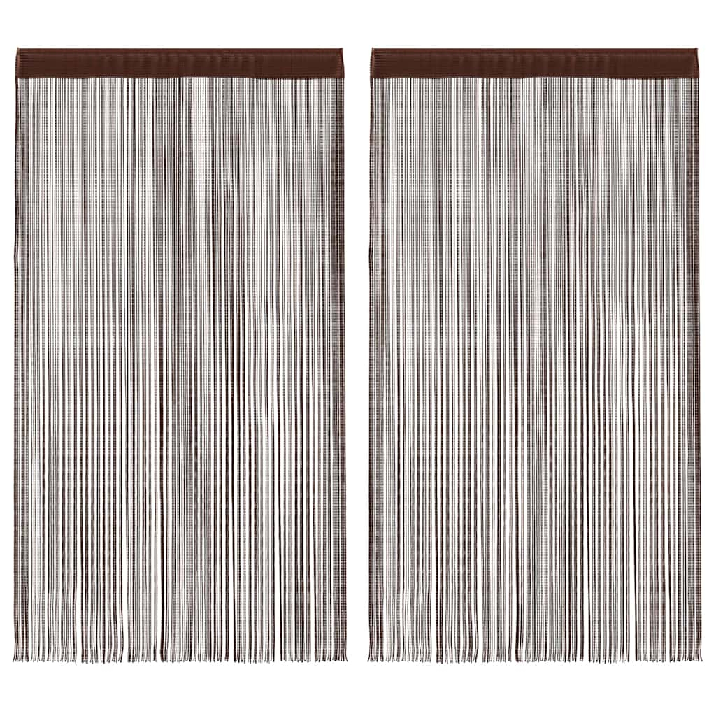 vidaXL cortinas de flecos 2 piezas 140x250 cm marrón