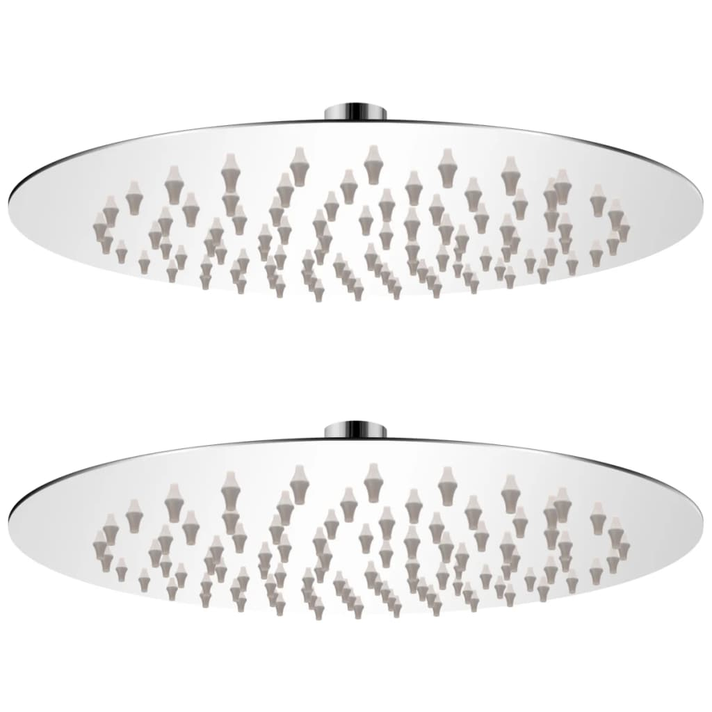 vidaXL cabezal de ducha efecto lluvia 2 uds acero inoxidable ø 20 cm
