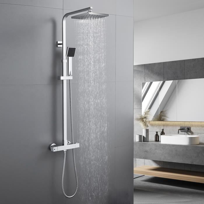 Columna de ducha - mezclador termostático - alto regulable 92-125 cm - roci