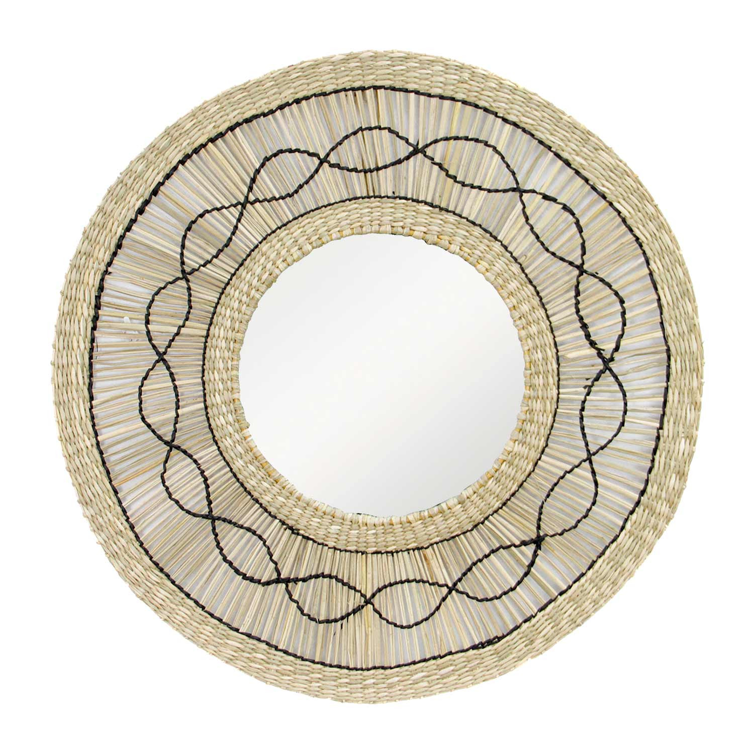 Espejo de pared en aLGas marinas redondo bask natural ø55cm Thinia Home