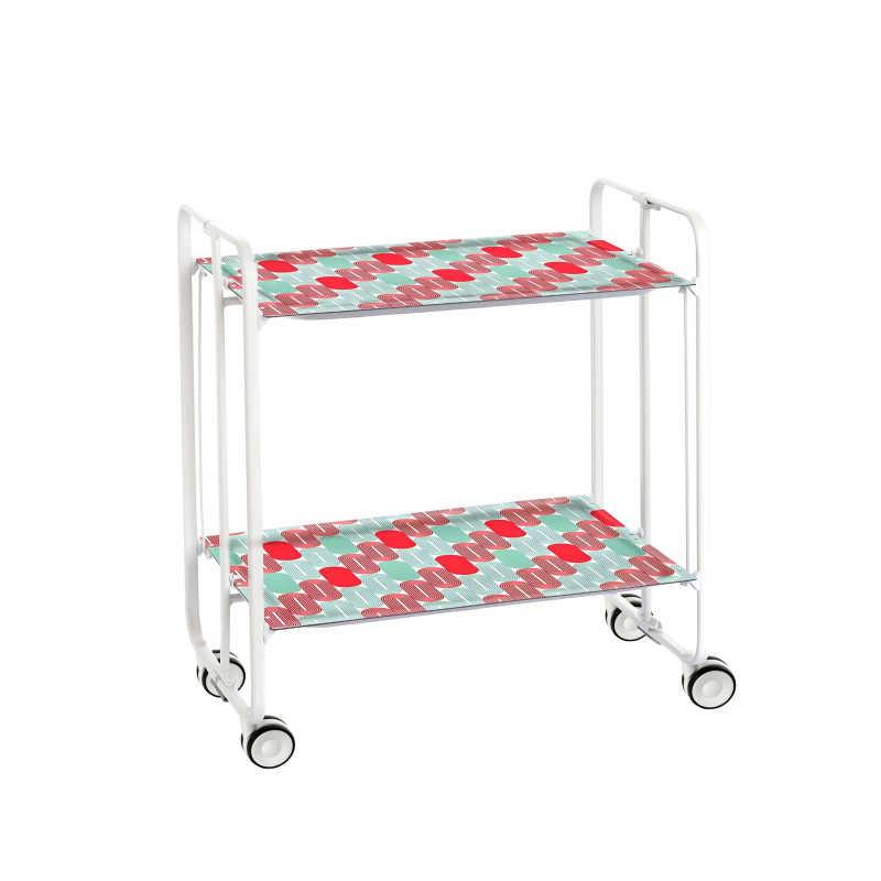 Carrito auxiliar con ruedas bauhaus armazón metálico blanco, 2 bandejas