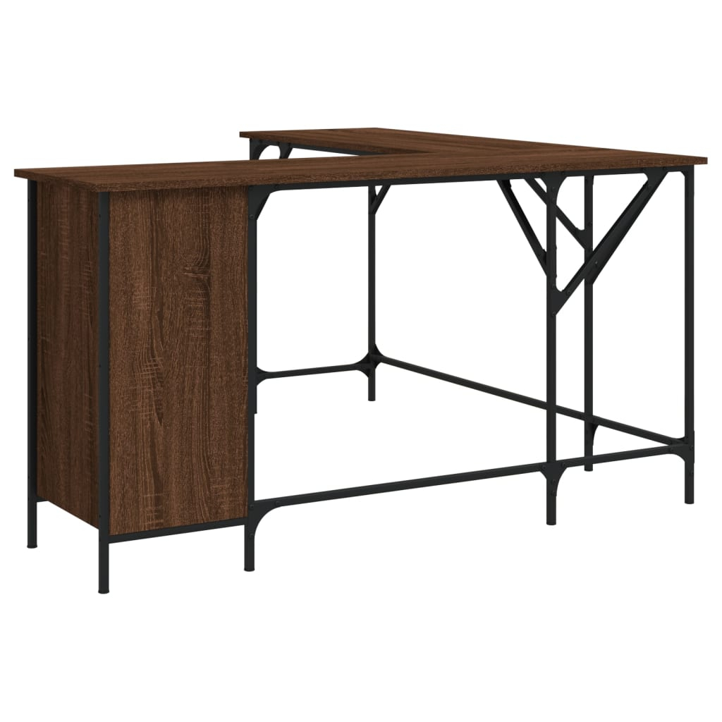 vidaXL escritorio madera de ingeniería roble marrón 141x141x75 cm