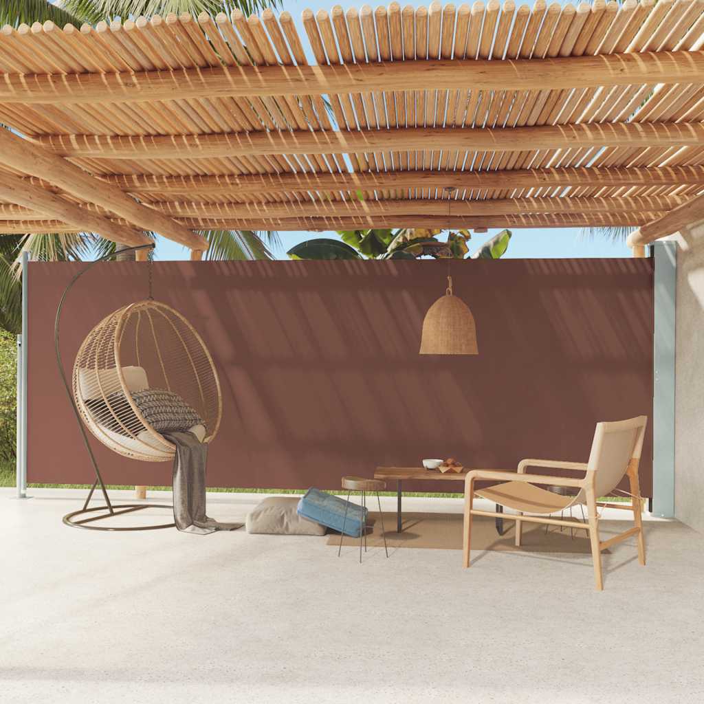 Toldo lateral retráctil de jardín marrón 200x600 cm ety5734390