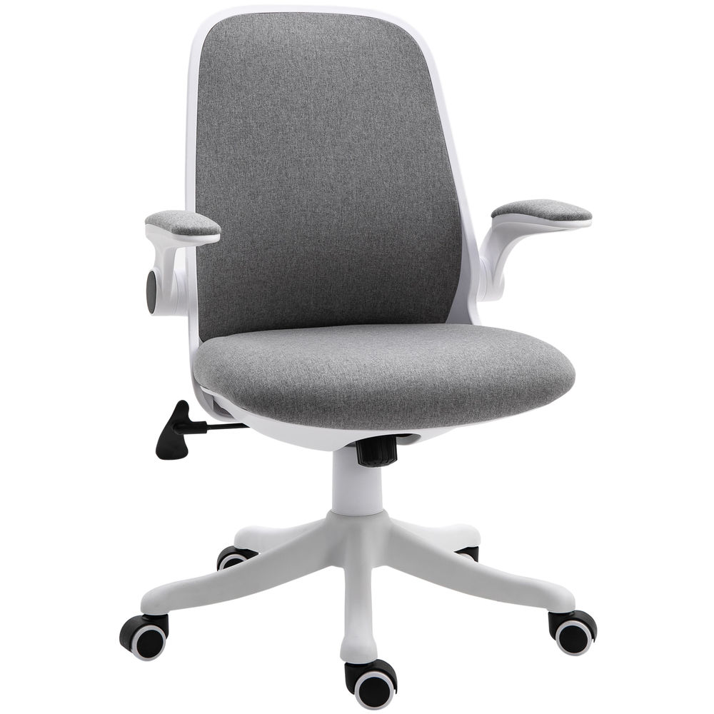 Silla de escritorio 62.5x60x104 cm lino, esponja, PVC, nylon color gris