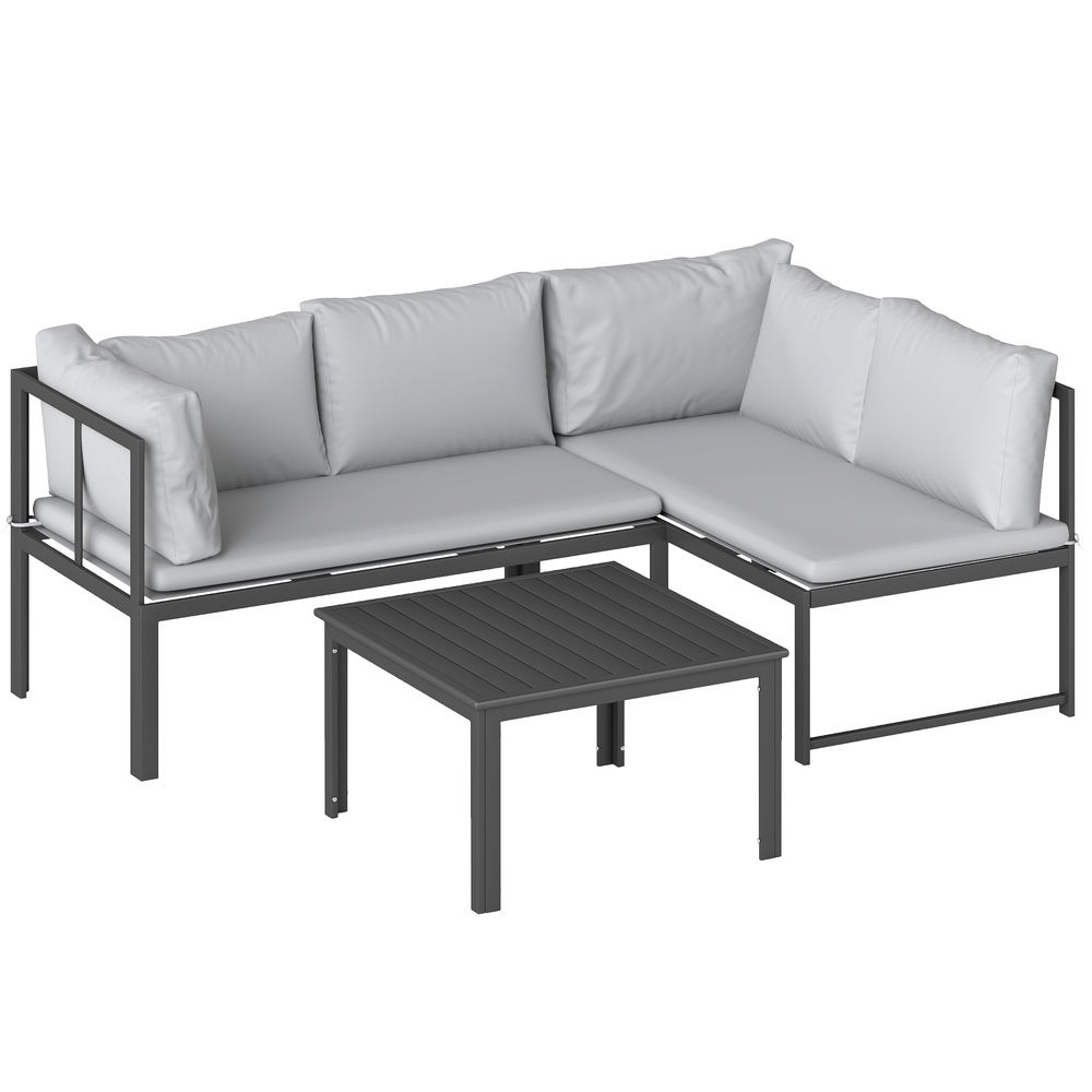 Muebles de jardín 177x115x64 cm metal, poliéster color gris Outsunny