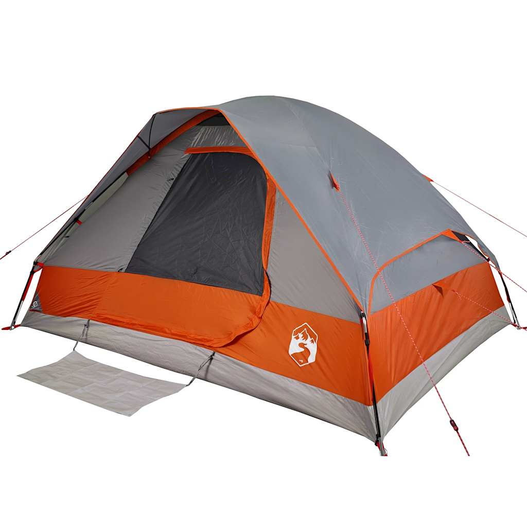 vidaXL tienda de campaña iglú para 2 personas impermeable gris naranja