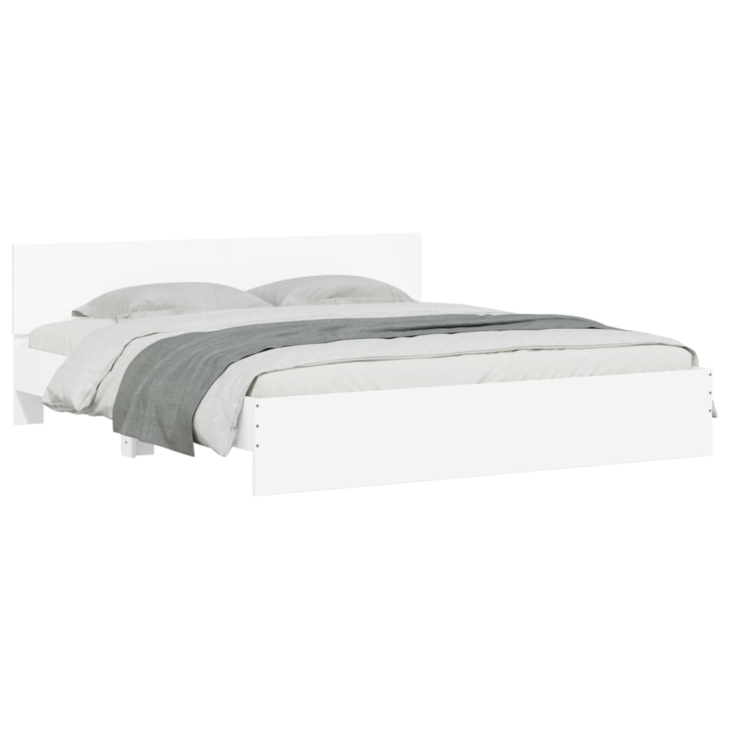 vidaXL estructura de cama con cabecero blanca 180x200 cm