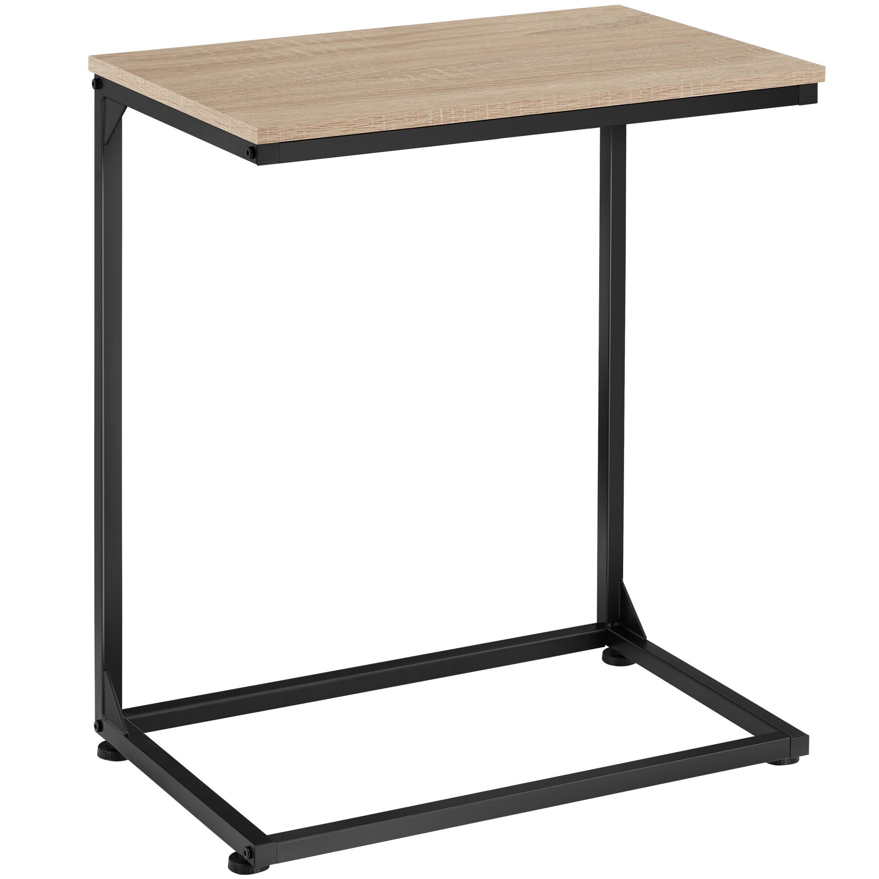 Mesa auxiliar 55,5x35x67cm, madera industrial clara, roble sonoma
