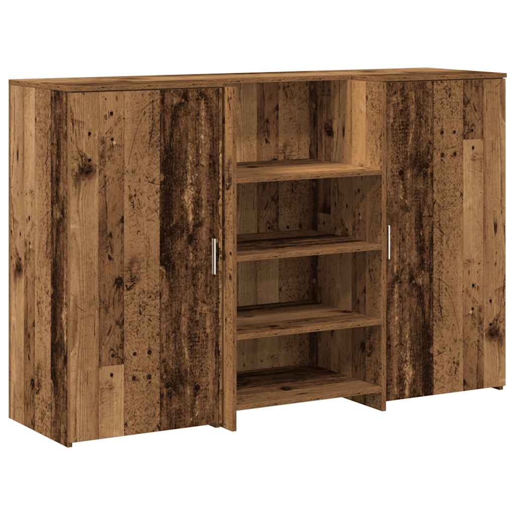 Mostrador de recepción de madera antigua, 155 x 50 x 103,5 cm