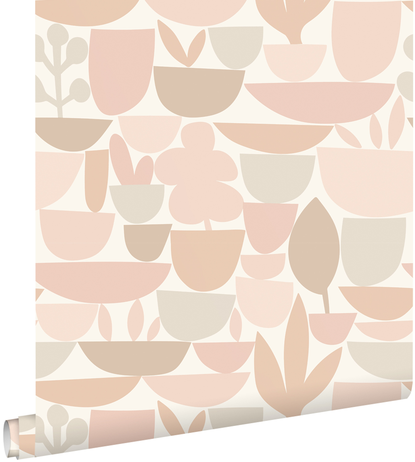 Estahome papel pintado cerámica y plantas beige 50 x 900 cm