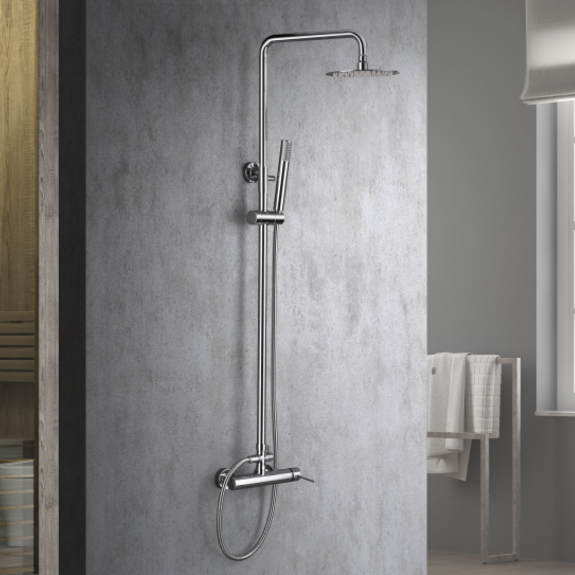 Imex - columna ducha monomando con grifo cromado