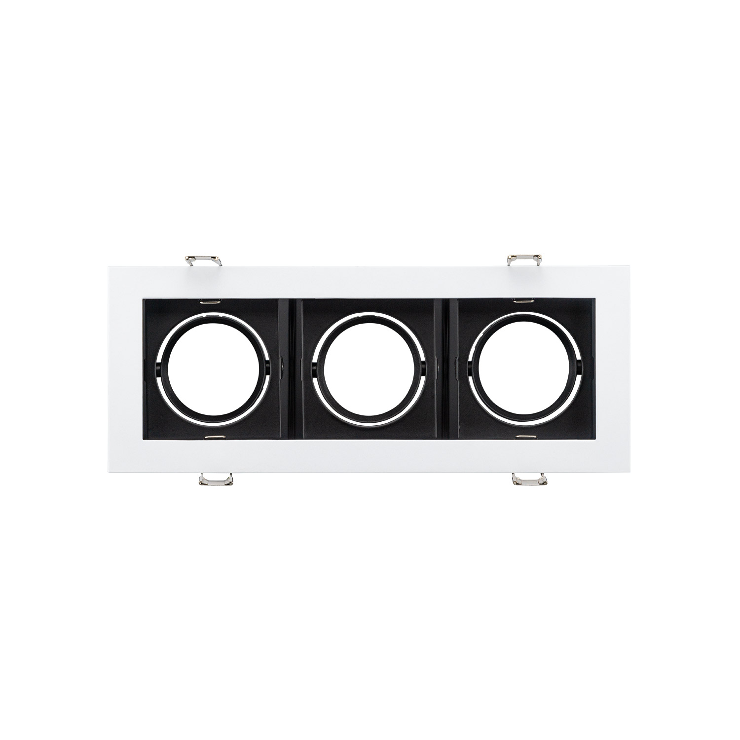 Marco downlight rectangulo para gu10 o modulo fuente LED corte 230*85mm