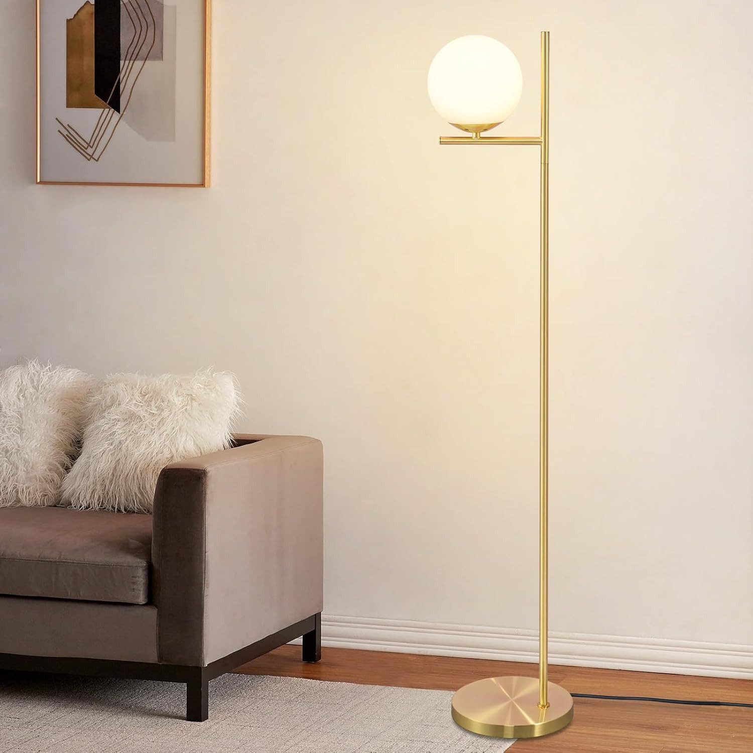 Nettlife lámpara de pie blanco 27x27