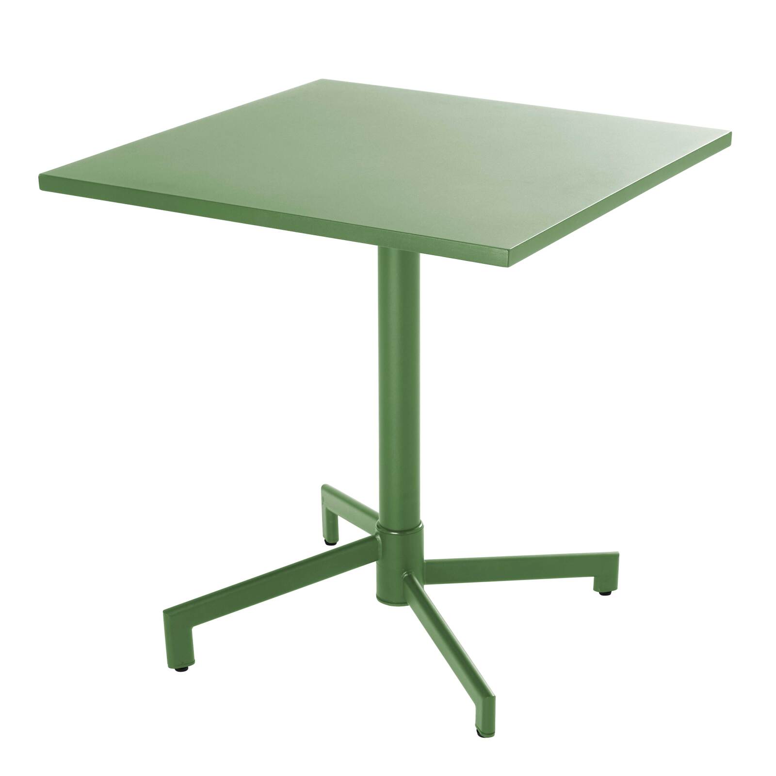 Mesa cuadrada de jardín tipo bistró con tapa plegable verde cactus