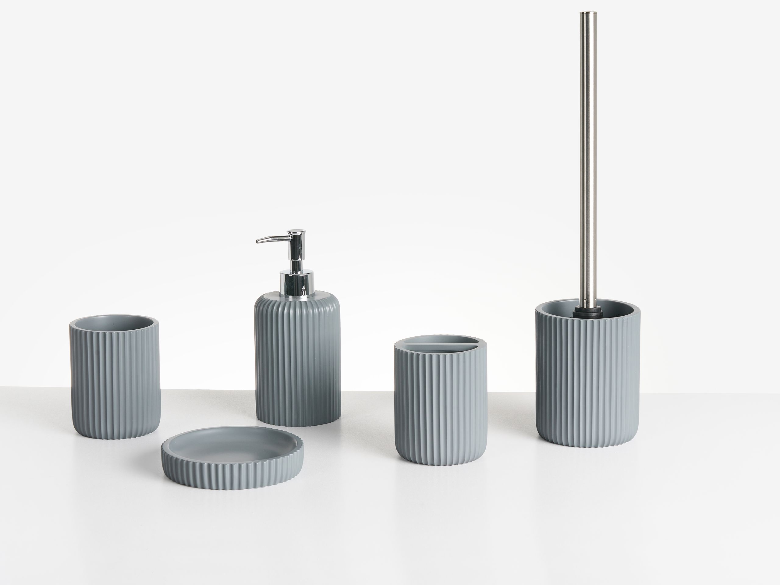 Conjunto de 5 accesorios de baño camana gris claro